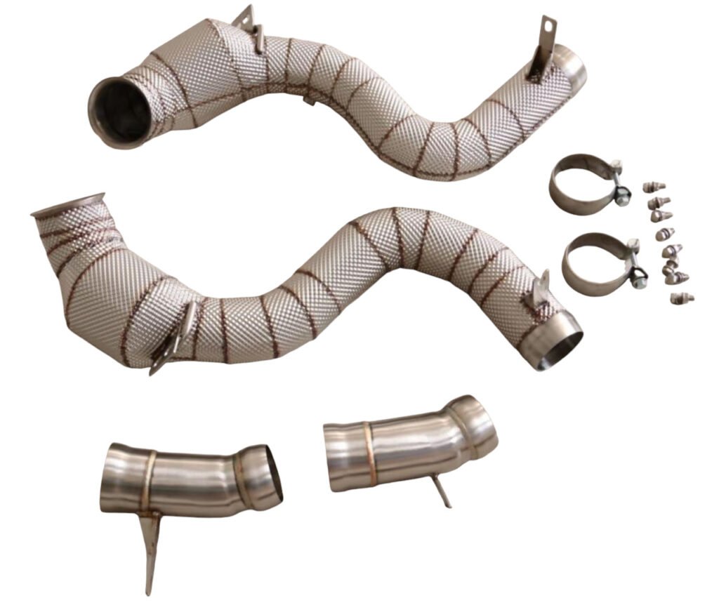 Untd. Performance 200 Cell Downpipe W/Shield - Mercedes-Benz W222 - S63 AMG M177 4.0L