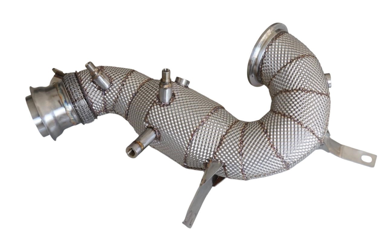 Untd. Performance 200 Cell Catted Downpipe W/Shield - Mercedes-Benz AMG X290 GT43 GT50 GT53 / W213 E53 C257 CLS43 CLS53 / W167 GLE53
