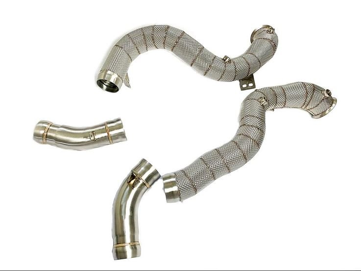 Untd. Performance 200 Cell Downpipe W/ Shield - Mercedes-Benz - GLC63 AMG M177
