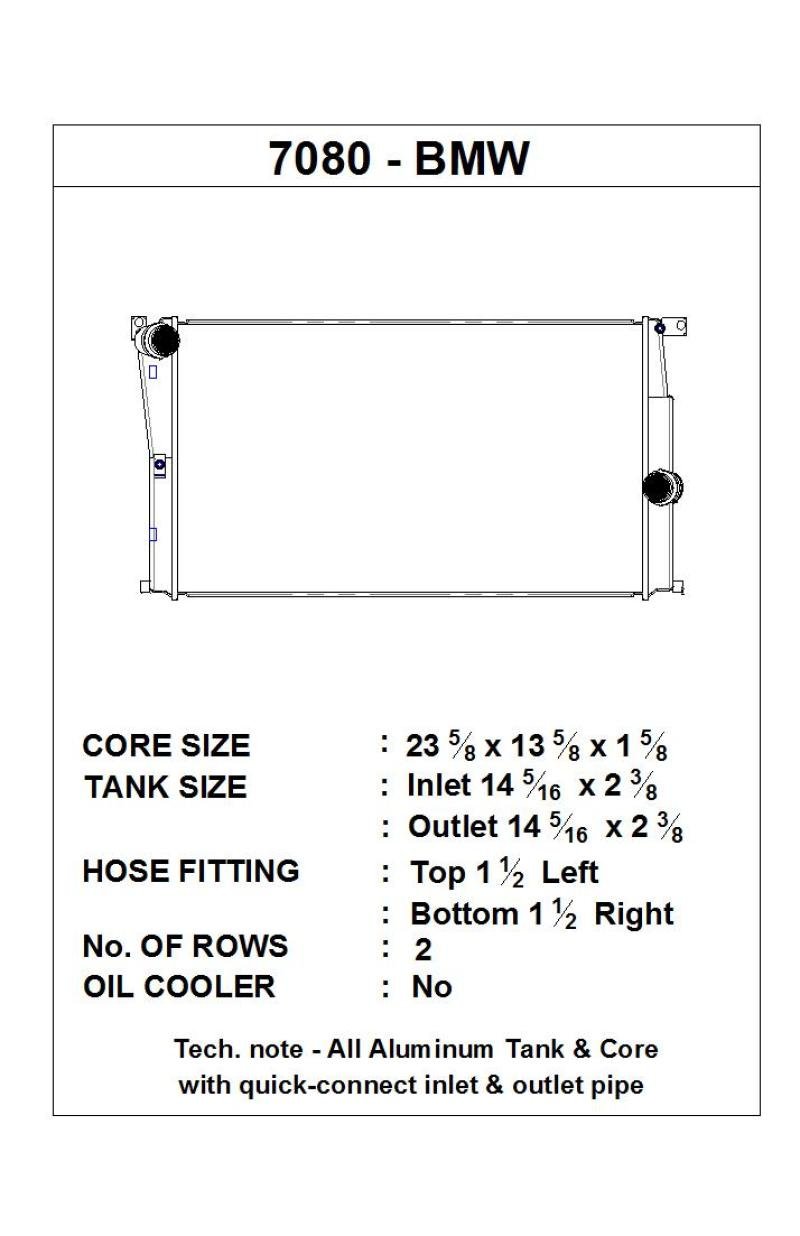 CSF BMW 2 Seires (F22/F23) / BMW 3 Series (F30/F31/F34) / BMW 4 Series (F32/F33/F36) M/T Radiator - Image 3
