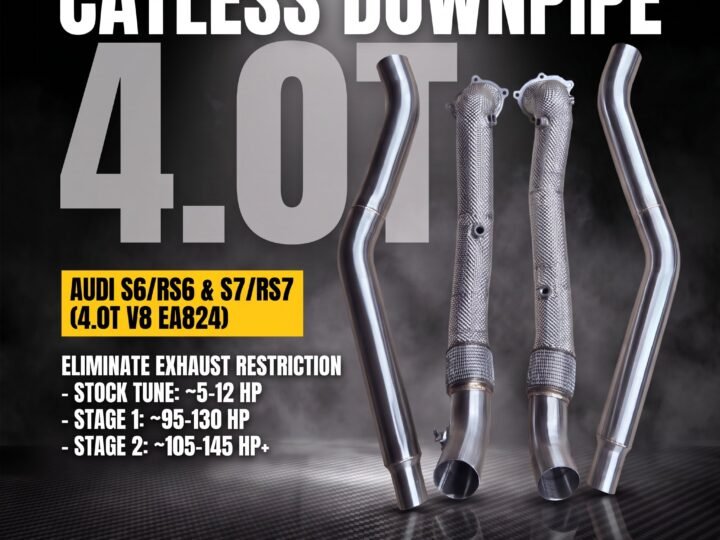 Untd. Performance 3" Catless Downpipe + Mid-Pipe W/ Shield - Audi S6/RS6 - S7/RS7 C7 4.0T EA824