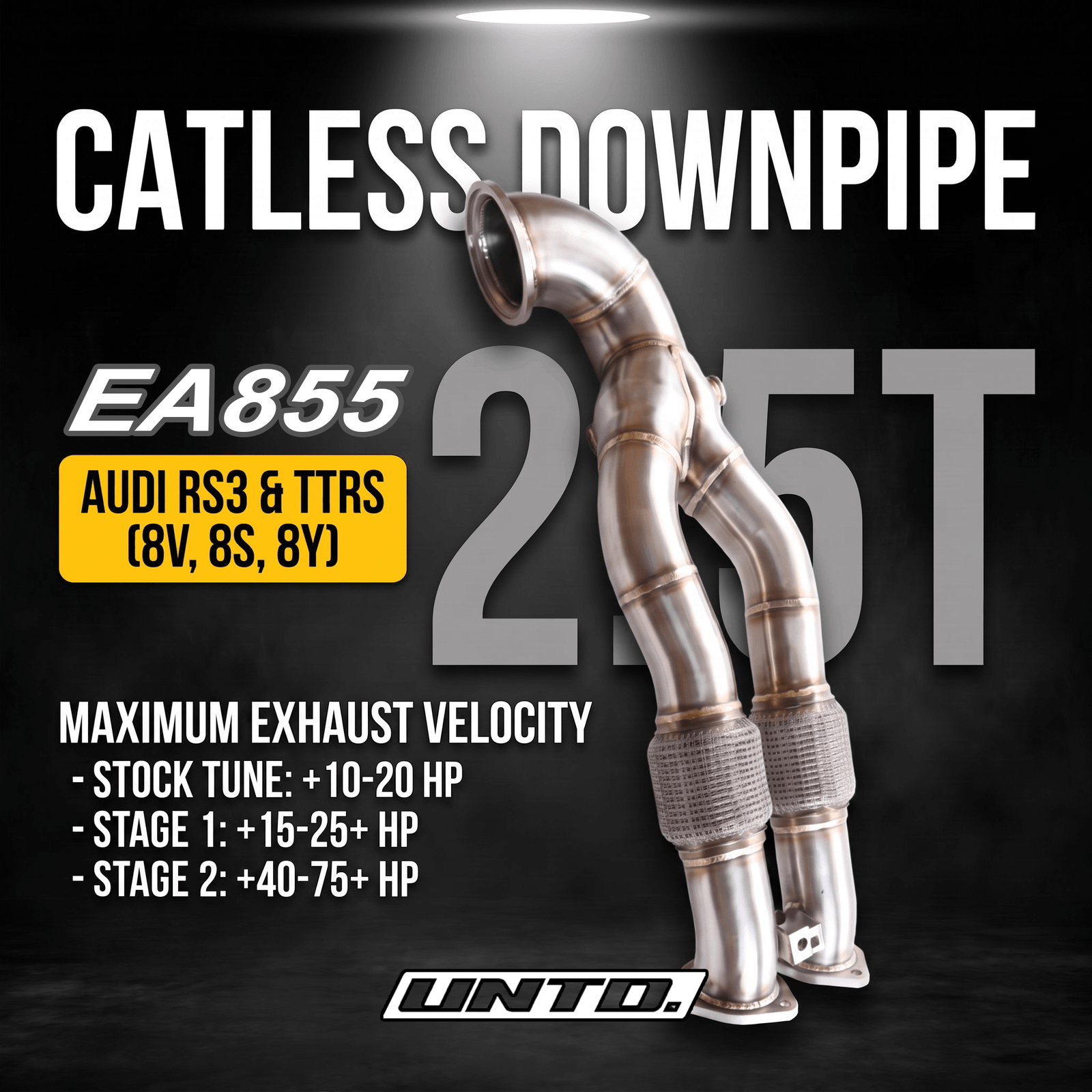 Untd. Performance 3" Catless Downpipe - Audi TTRS RS3 - 8V 8S 8Y 2.5T EA855