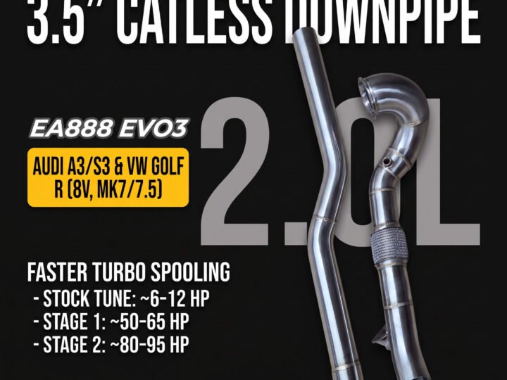 Untd. Performance 3.5" Catless Downpipe Audi A3/S3 8V - VW Golf R Mk7/7.5 - 2.0L EA888 EVO3