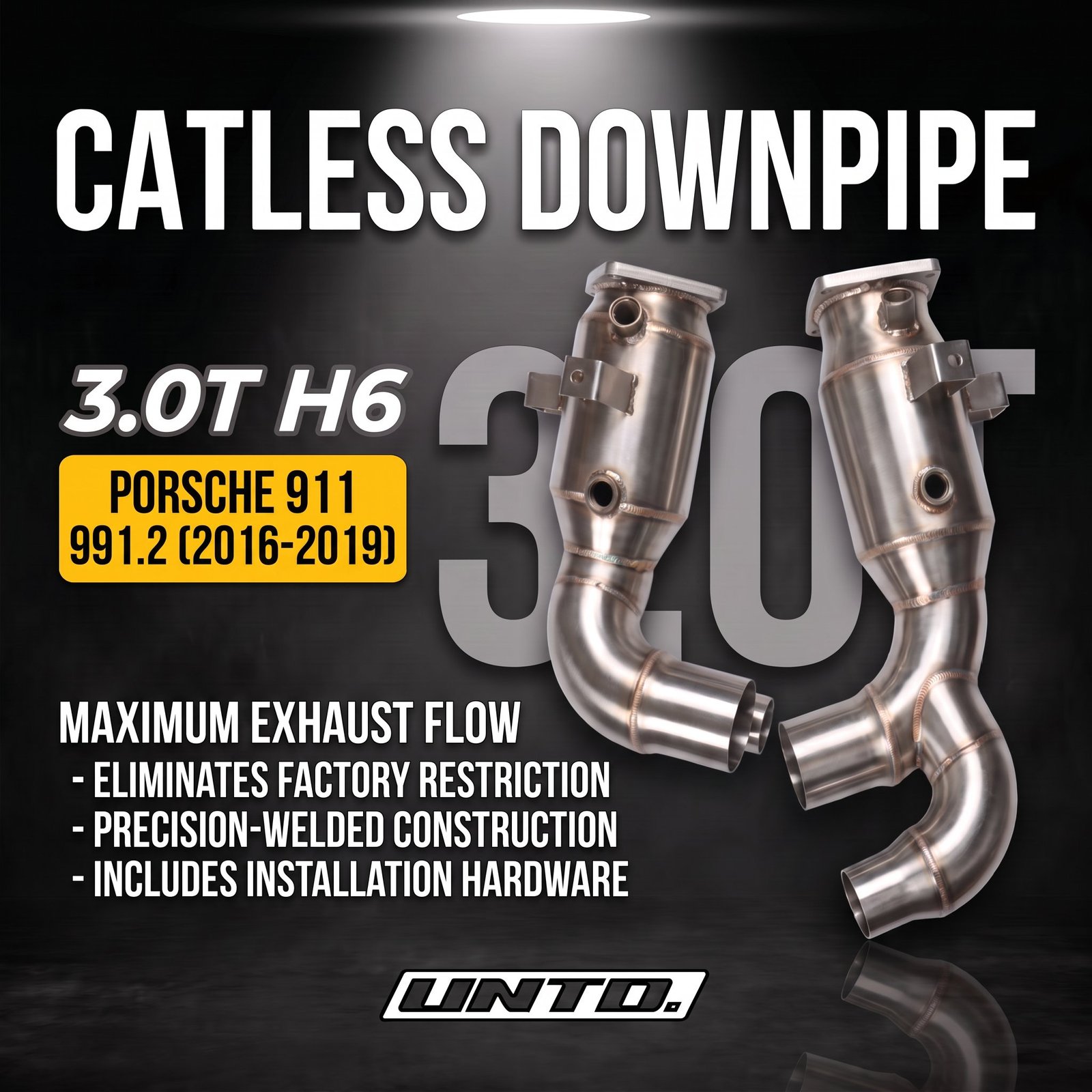 Untd. Performance Catless Downpipe - Porsche 911 - 991.2 3.0T H6