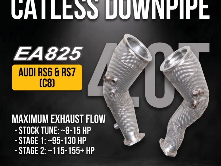 Untd. Performance Catless Downpipe W/Shield - Audi C8 RS6/RS7 4.0T EA825