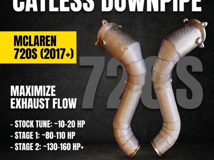 Untd. Performance Catless Downpipe W/Shield - McLaren 720S 2017+