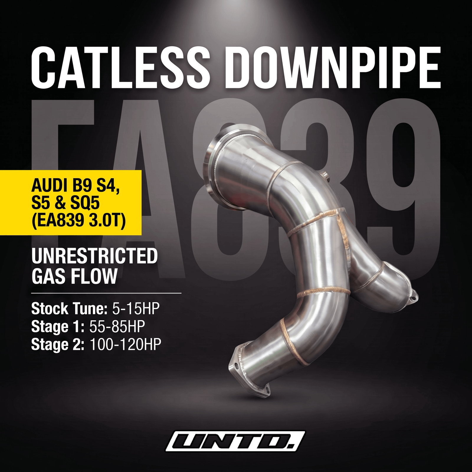 Untd. Performance Catless Downpipe - Audi B9 S4 S5 SQ5 V6T 3.0T (EA839) 2017+