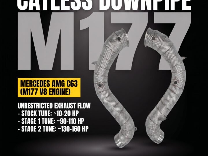 Untd. Performance Catless W/Shield Downpipe - Mercedes-Benz AMG W205 C63 M177 V8