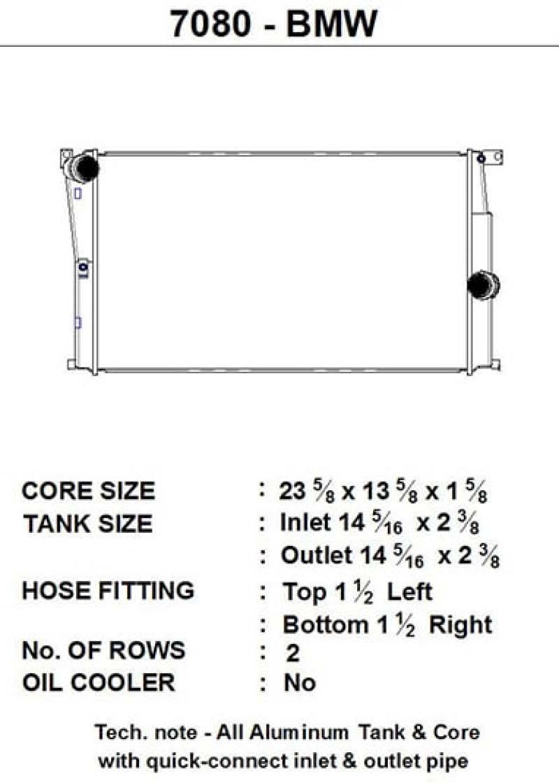 CSF BMW 2 Seires (F22/F23) / BMW 3 Series (F30/F31/F34) / BMW 4 Series (F32/F33/F36) M/T Radiator - Image 4