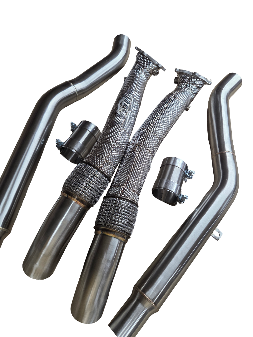 Untd. Performance 3" Catless Downpipe + Mid-Pipe W/ Shield - Audi S6/RS6 - S7/RS7 C7 4.0T EA824 - Image 2