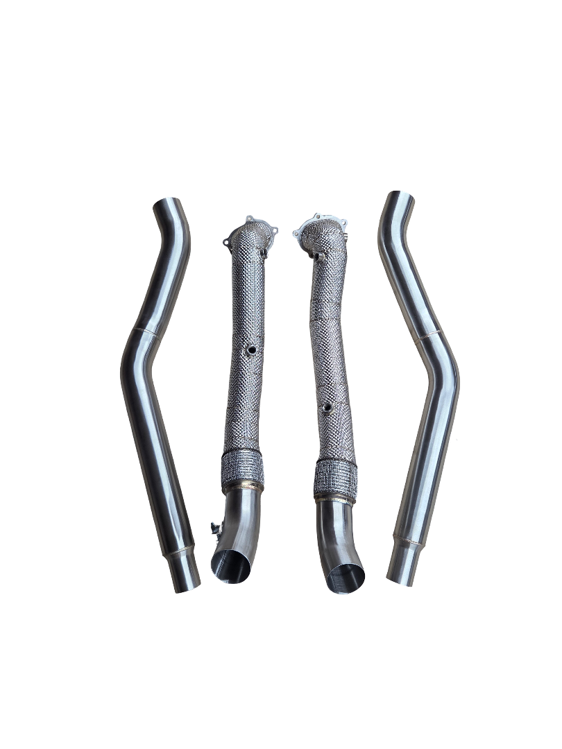 Untd. Performance 3" Catless Downpipe + Mid-Pipe W/ Shield - Audi S6/RS6 - S7/RS7 C7 4.0T EA824 - Image 4