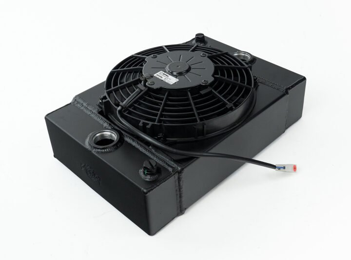 CSF Universal Drag Race / Tuck Radiator w/9in Spal Fan - 10.5in H x 10in L x 3.6in W - Black