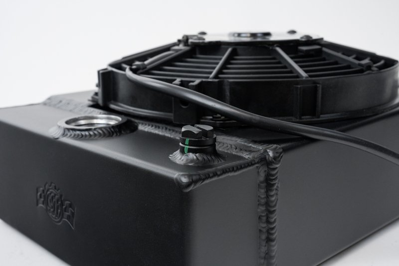CSF Universal Drag Race / Tuck Radiator w/9in Spal Fan - 10.5in H x 10in L x 3.6in W - Black - Image 3