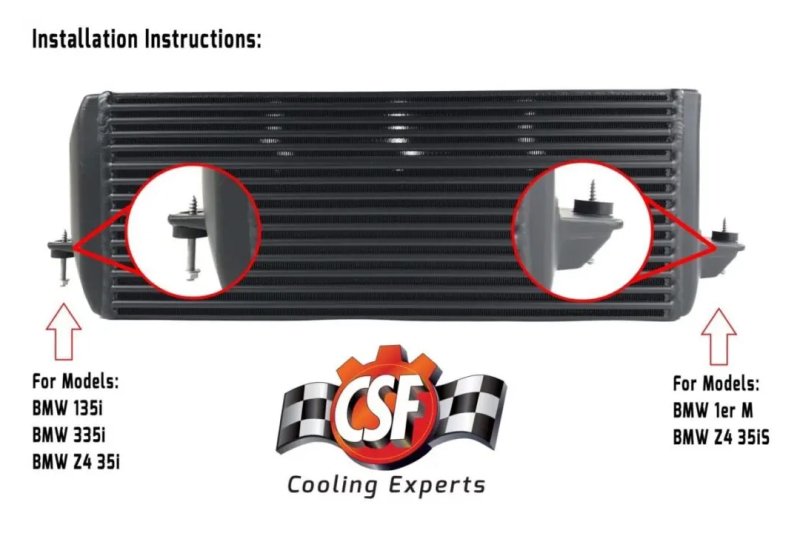 CSF 04-13 BMW 335i/xi (E90/E91/E92/E93) High Performance Stepped Core Bar/Plate Intercooler - Black - Image 6