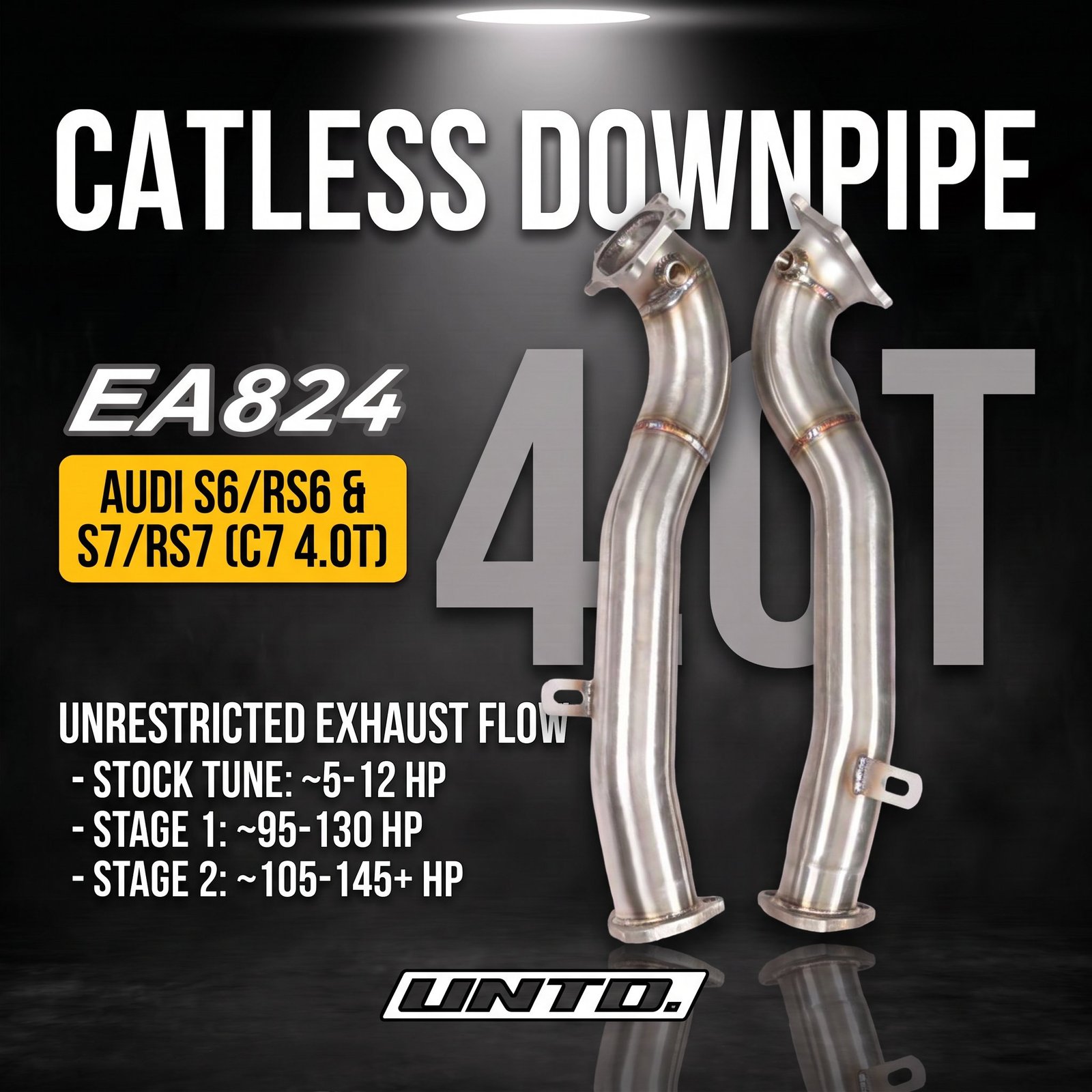 Untd. Performance 3" Catless Downpipe - Audi S6/RS6 - S7/RS7 C7 4.0T EA824