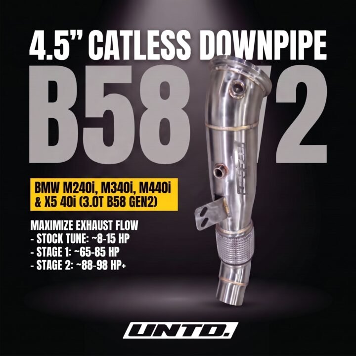 Untd. Performance 4.5″ Catless Downpipe BMW B58 Gen2 M240 M340i M440i - X5 40i xDrive G20 / G22 / G26 / G05 2019+