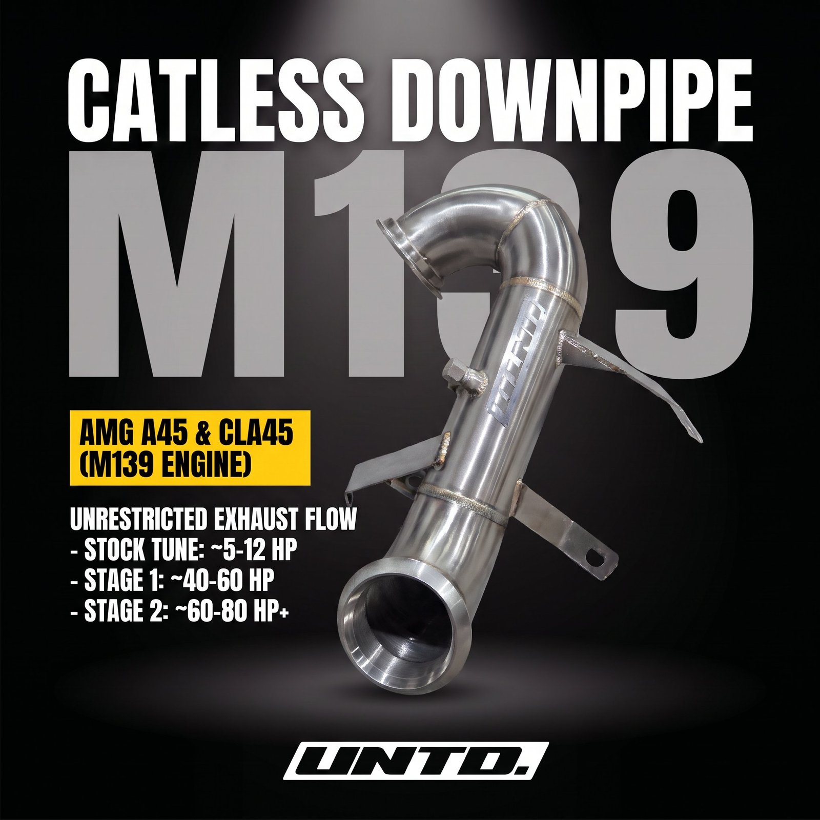 Untd. Performance Catless Downpipe - Mercedes-Benz AMG CLA45 A45 W177 2019+ M139 2.0T