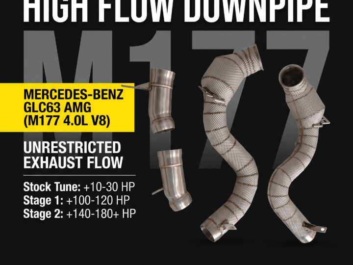 Untd. Performance 200 Cell Downpipe W/ Shield - Mercedes-Benz - GLC63 AMG M177