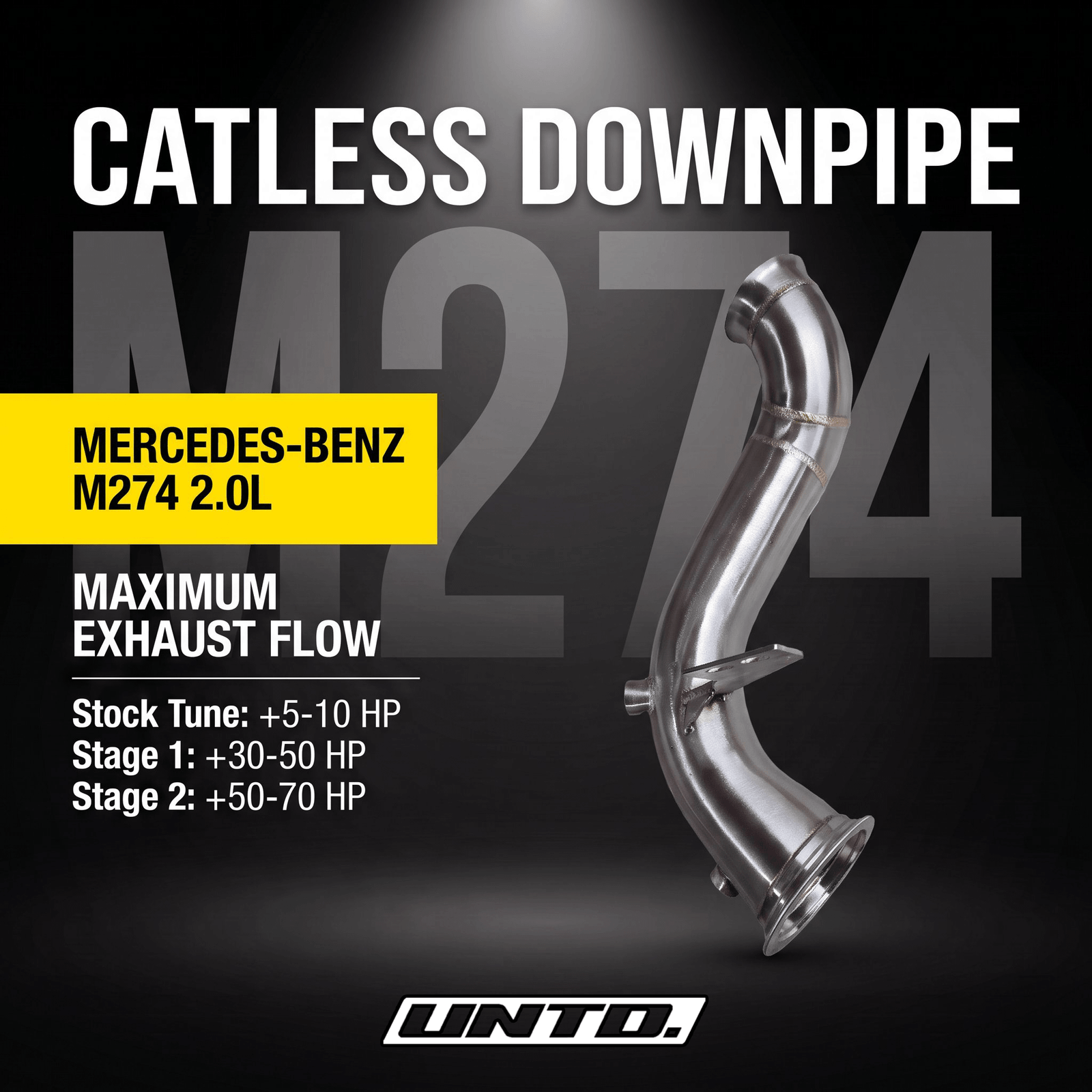 Untd. Performance Catless Downpipe - Mercedes-Benz M274 W212 W205 C200 C260 C300 W213 E200 E260 E300 GLK260 2015+