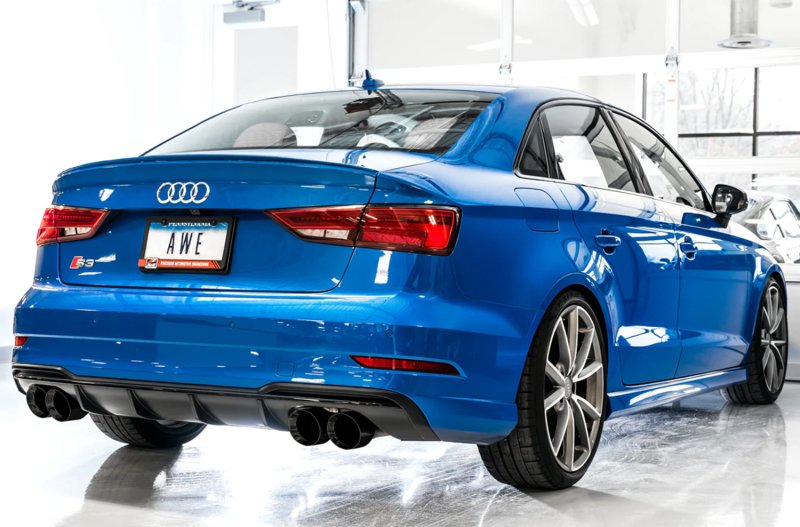 AWE Tuning Audi 8V S3 Track Edition Exhaust w/Diamond Black Tips 102mm - Image 4
