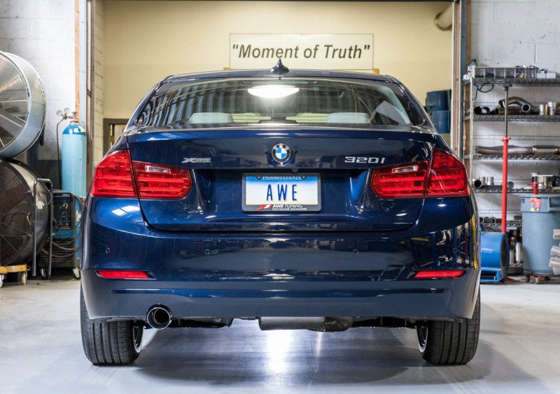 AWE Tuning BMW F30 320i Touring Exhaust w/Performance Mid Pipe - Chrome Silver Tip (90mm) - Image 2