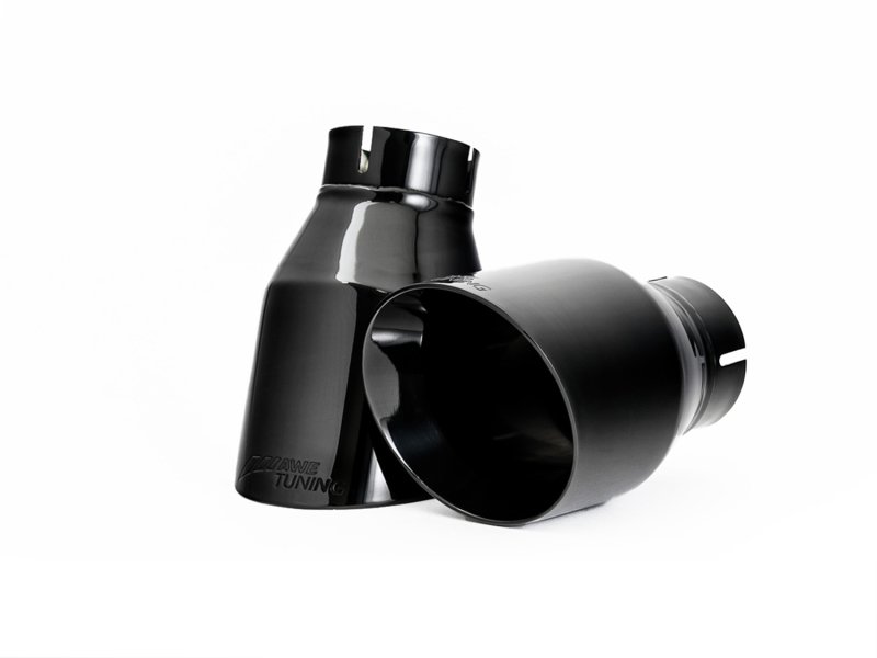 AWE Tuning Audi B9 A4 Touring Edition Exhaust Dual Outlet - Diamond Black Tips (Includes DP) - Image 2