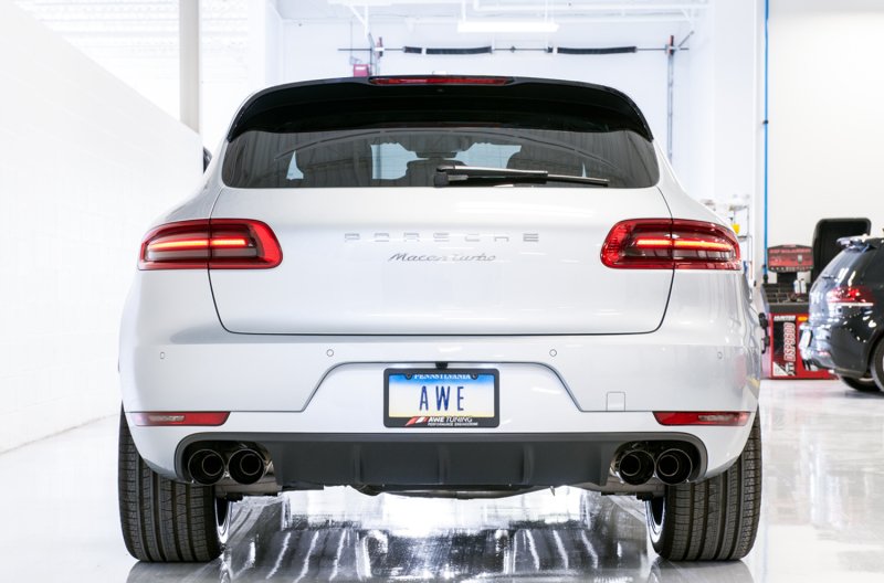 AWE Tuning Porsche Macan Track Edition Exhaust System - Diamond Black 102mm Tips - Image 3