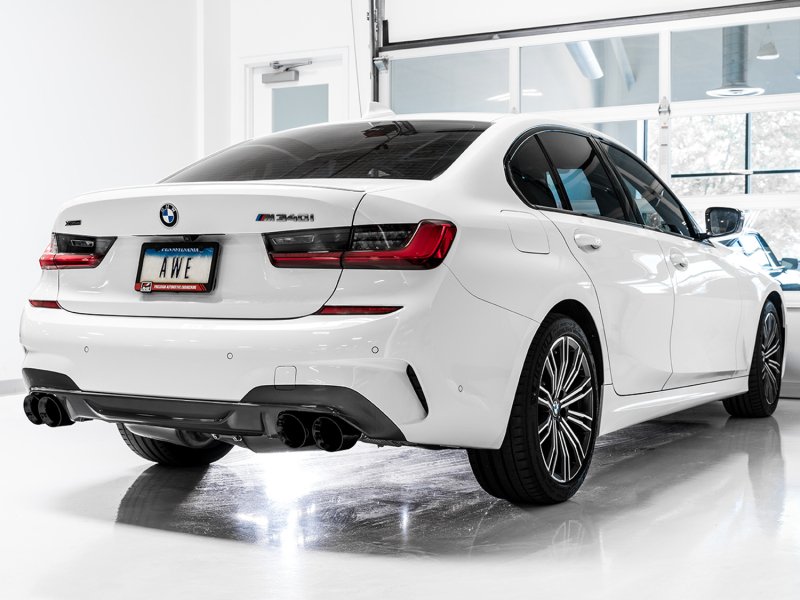 AWE Tuning 2019+ BMW M340i (G20) Non-Resonated Touring Edition Exhaust - Quad Diamond Black Tips - Image 8