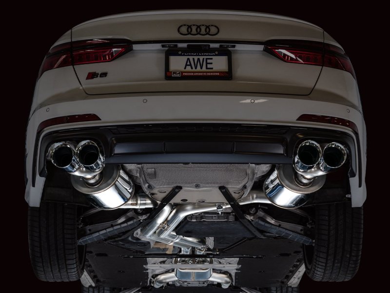 AWE Tuning 19-23 Audi C8 S6/S7 2.9T V6 AWD Touring Edition Exhaust - Chrome Silver Tips - Image 2