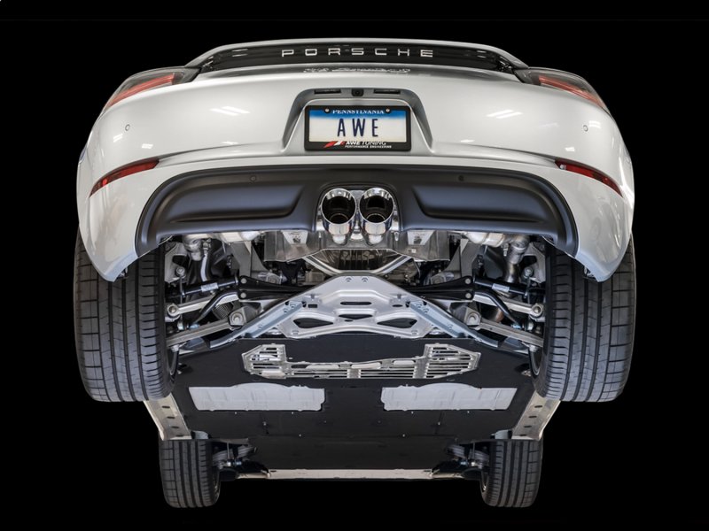 AWE Tuning Porsche 718 Boxster / Cayman Touring Edition Exhaust - Chrome Silver Tips - Image 6