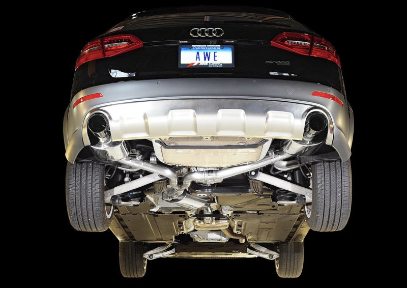 AWE Tuning Audi B8.5 All Road Touring Edition Exhaust - Dual Outlet Polished Silver Tips - Image 2