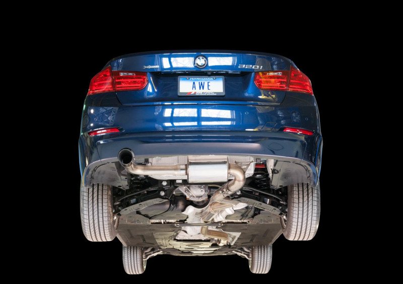 AWE Tuning BMW F30 320i Touring Exhaust & Performance Mid Pipe - Chrome Silver Tip (102mm) - Image 2