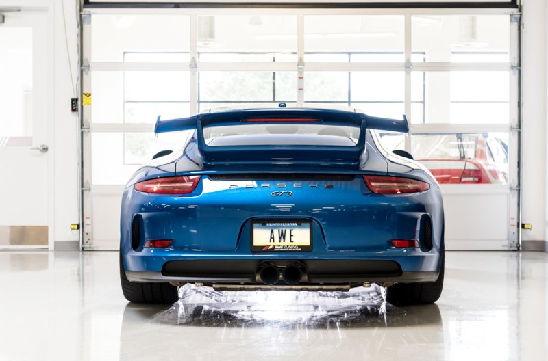 AWE Tuning Porsche 991 GT3 / RS Center Muffler Delete - Diamond Black Tips - Image 4