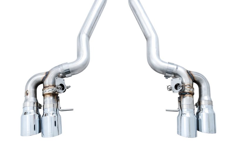 AWE Tuning 18-19 BMW M5 (F90) 4.4T AWD SwitchPath Axle-back Exhaust - Chrome Silver Tips - Image 2