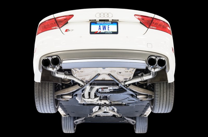 AWE Tuning Audi C7 / C7.5 S7 4.0T Track Edition Exhaust - Chrome Silver Tips - Image 2