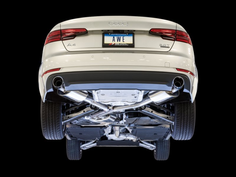 AWE Tuning Audi B9 A4 Touring Edition Exhaust Dual Outlet - Chrome Silver Tips (Includes DP) - Image 3