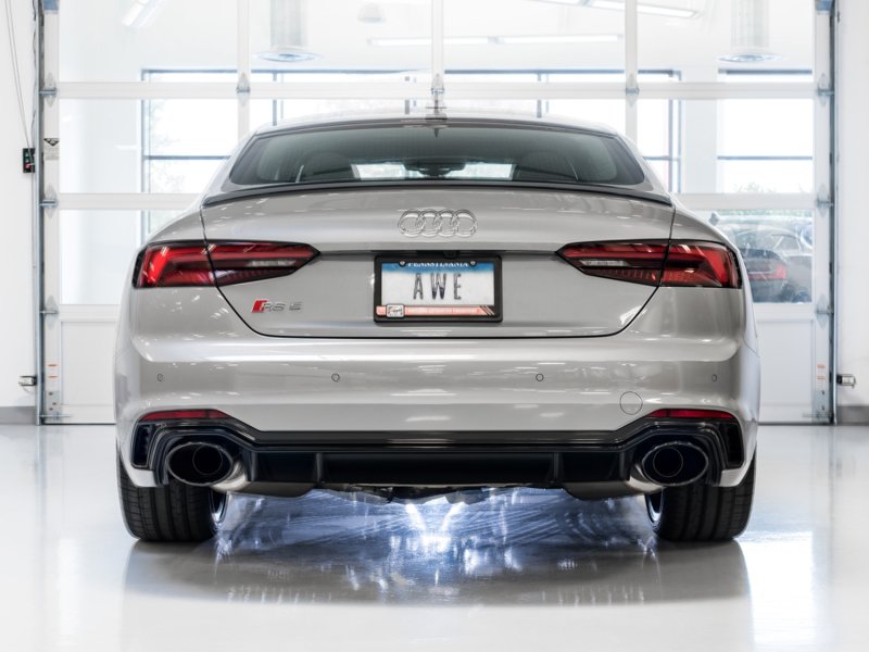 AWE Tuning Audi B9 RS 5 Sportback Touring Edition Exhaust-Resonated- Diamond Black RS Style Tips - Image 5