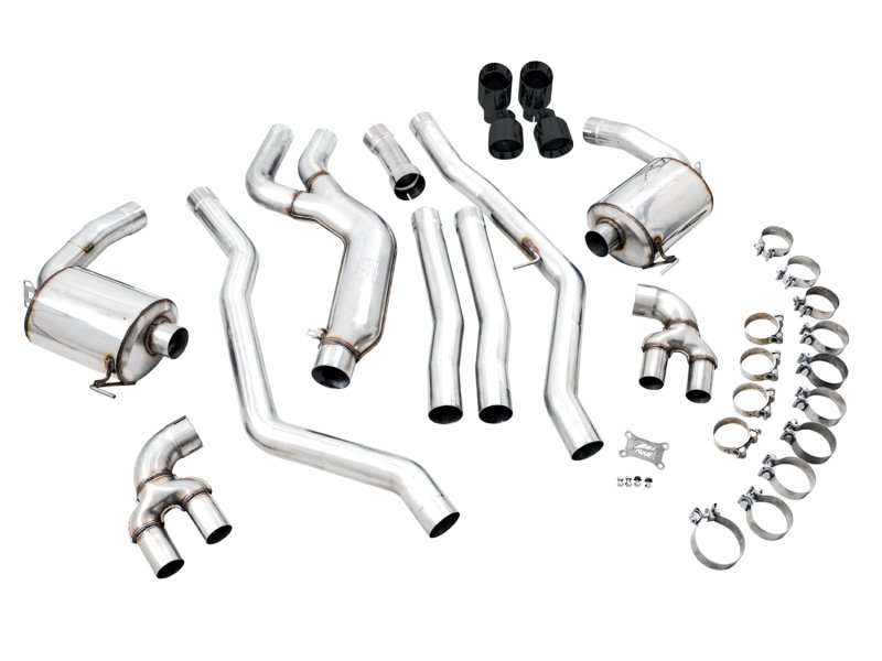 AWE Tuning 2019+ BMW M340i (G20) Non-Resonated Touring Edition Exhaust - Quad Diamond Black Tips - Image 7