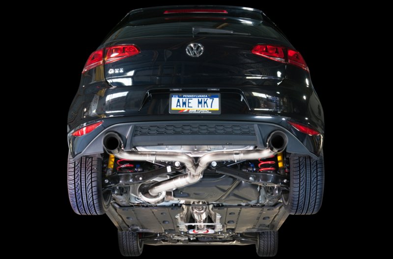 AWE Tuning VW MK7 GTI Touring Edition Exhaust - Diamond Black Tips - Image 2