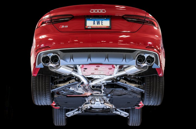AWE Tuning Audi B9 S5 3.0T Touring Edition Exhaust - Chrome Silver Tips (102mm) - Image 2