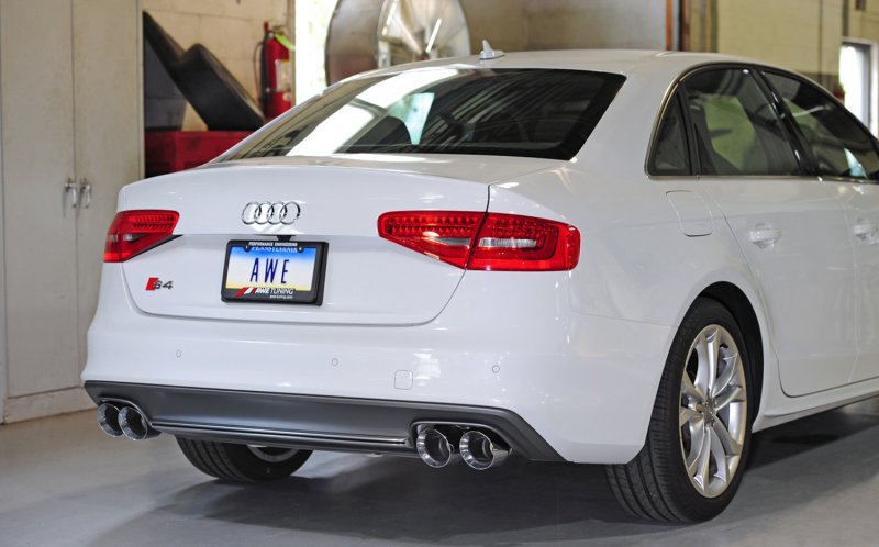 AWE Tuning Audi B8.5 S4 3.0T Track Edition Exhaust - Chrome Silver Tips (102mm) - Image 2