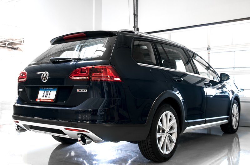 AWE Tuning VW MK7 Golf Alltrack/Sportwagen 4Motion Touring Edition Exhaust - Polished Silver Tips - Image 5