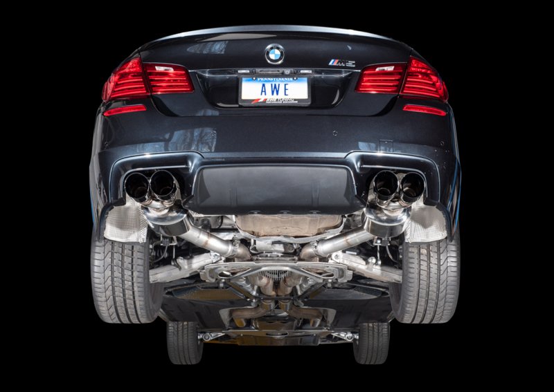 AWE Tuning BMW F10 M5 Touring Edition Axle-Back Exhaust Diamond Black Tips - Image 4