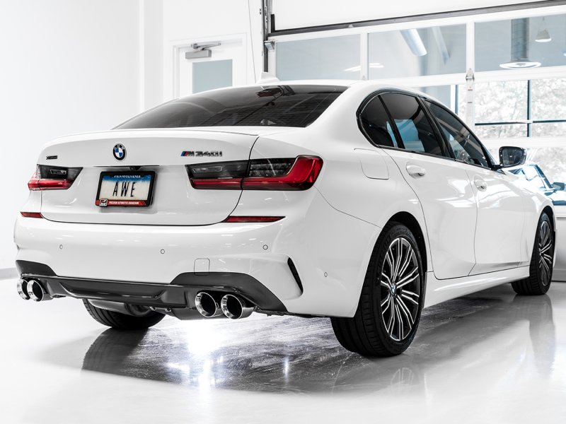 AWE Tuning 2019+ BMW M340i (G20) Track Edition Exhaust - Quad Chrome Silver Tips - Image 3