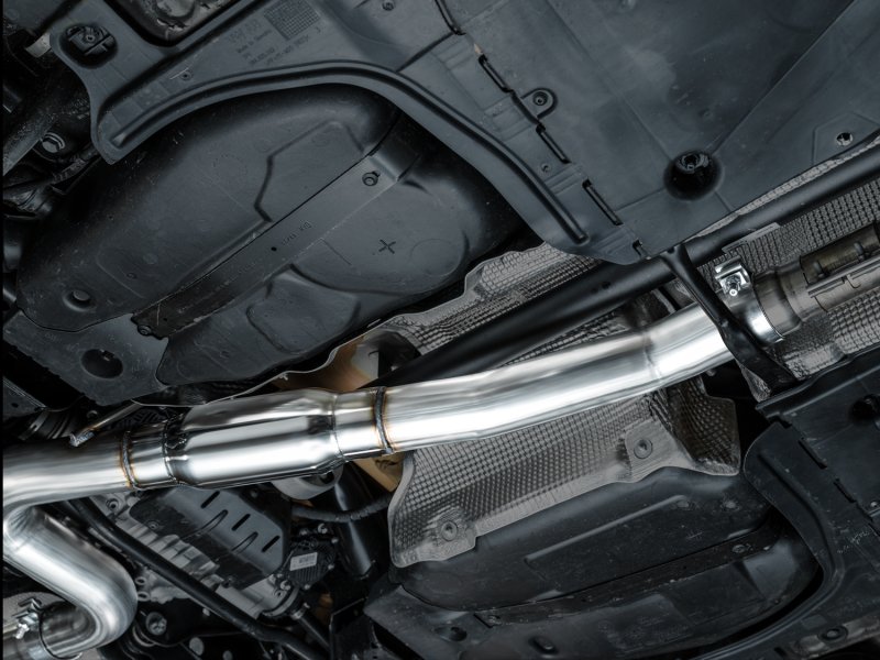 AWE MK8 Volkswagen Golf R 3in Track Edition Quad Exhaust - Chrome Silver Tips - Image 3