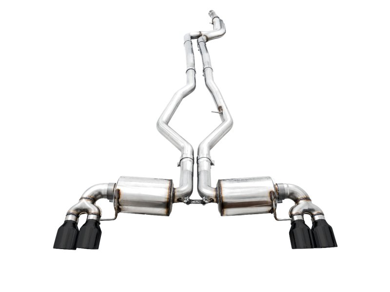 AWE Tuning 2019+ BMW M340i (G20) Non-Resonated Touring Edition Exhaust - Quad Diamond Black Tips - Image 5