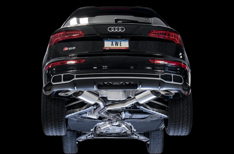 AWE Tuning Audi B9 SQ5 Resonated Touring Edition Cat-Back Exhaust - No Tips (Turn Downs) - Image 4