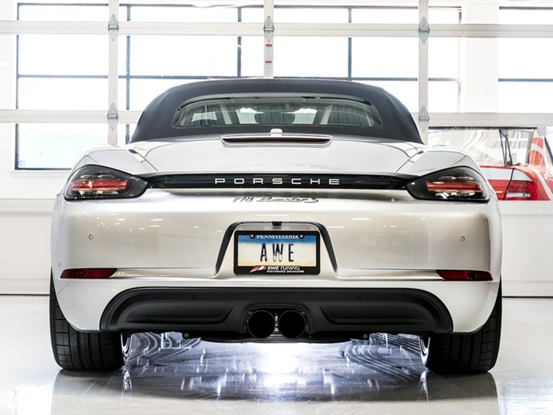 AWE Tuning Porsche 718 Boxster / Cayman Touring Edition Exhaust - Diamond Black Tips - Image 3