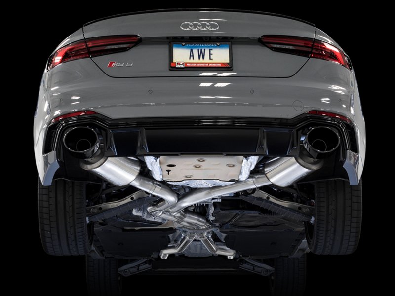 AWE Tuning Audi B9 RS 5 Sportback Touring Edition Exhaust-Non Resonated- Diamond Black RS Style Tips - Image 4