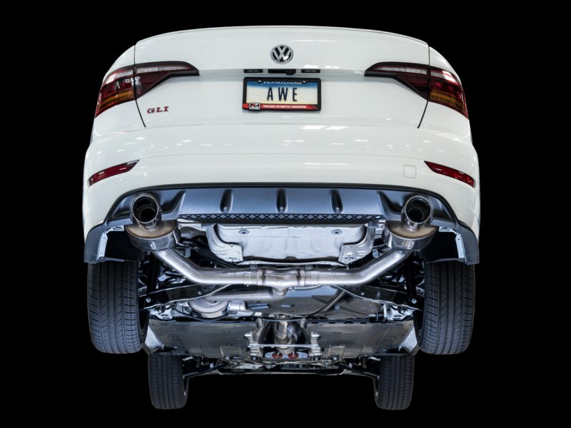 AWE Tuning 18-21 Volkswagen Jetta GLI Mk7 Touring Exhaust - Diamond Black Tips (Fits High-Flow DP) - Image 2